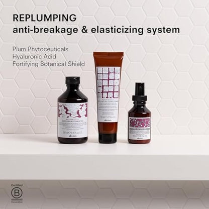 Davines Naturaltech Replumping Shampoo - Moisturizing Shampoo for Fine Hair, Adds Elasticity, 8.45 oz Avelisse