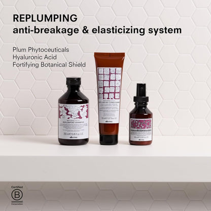 Davines Naturaltech Replumping Shampoo - Moisturizing Shampoo for Fine Hair, Adds Elasticity, 8.45 oz Avelisse