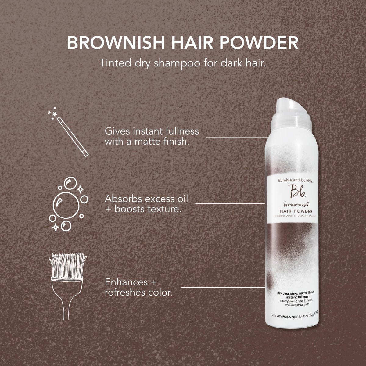 Bumble and bumble. Brownish Tinted Dry Shampoo - Adds Volume & Root Coverage, Brown Tint, 4.4 oz Avelisse