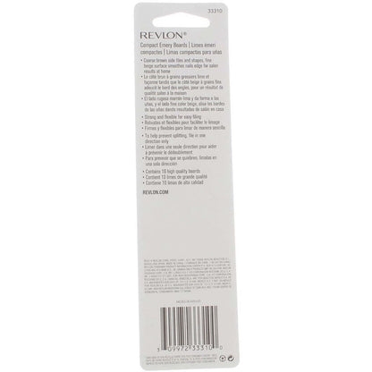 Revlon Compact Emery Board Nail Files - 10 Count (Pack of 2) for Smooth, Natural-Looking Nails
