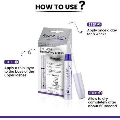 RapidLash Eyelash Enhancing Serum with HEXATEIN 1 Complex – Conditioning & Hydrating Lash Serum for Longer-Looking, Fuller and Thicker Appearing Lashes, 3 mL / 0.1 fl oz Avelisse