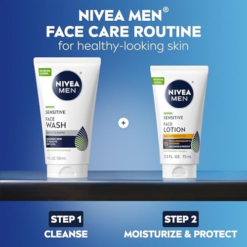 NIVEA MEN Sensitive Shave Gel for Men with Sensitive Skin, Enriched with VitaminPro Complex, 7 oz Can, Pack of 3 Avelisse