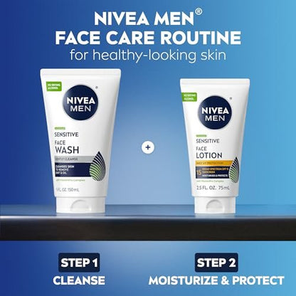 NIVEA MEN Sensitive Face and Beard Moisture Gel – Gentle Face and Beard Moisturizer for Men, Instantly Hydrates Skin and Conditions Beards, 1.7 Fl Oz Tube (Pack of 3) Avelisse