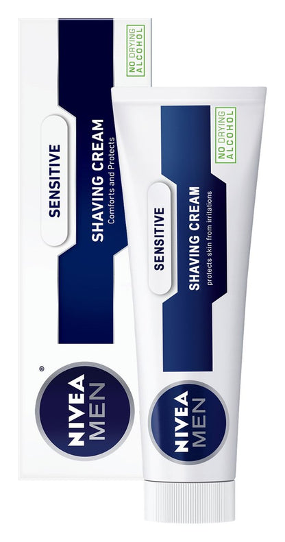 NIVEA MEN Sensitive Shaving Cream – 3.5 oz Tube, Soothing Formula for Sensitive Skin