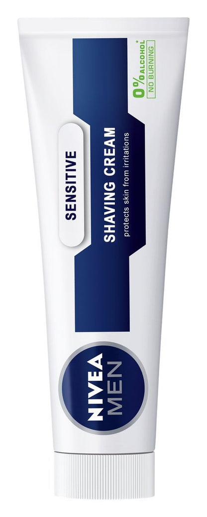 NIVEA MEN Sensitive Shaving Cream – 3.5 oz Tube, Soothing Formula for Sensitive Skin