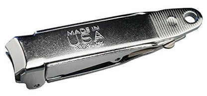 No-mes Fingernail Clipper - Catches Clippings, Built-in Nail File, Stainless Steel, Made in USA Avelisse