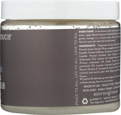 Soothing Touch Herbal Salt Scrub, Lavender - 20 oz (1.25 lb) - Natural Exfoliating Body Scrub for Soft, Smooth Skin Avelisse