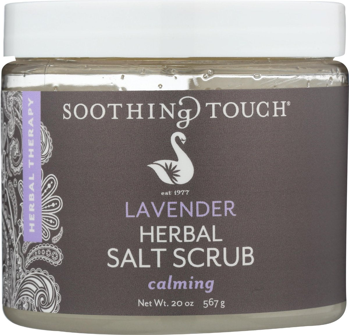 Soothing Touch Herbal Salt Scrub, Lavender - 20 oz (1.25 lb) - Natural Exfoliating Body Scrub for Soft, Smooth Skin Avelisse