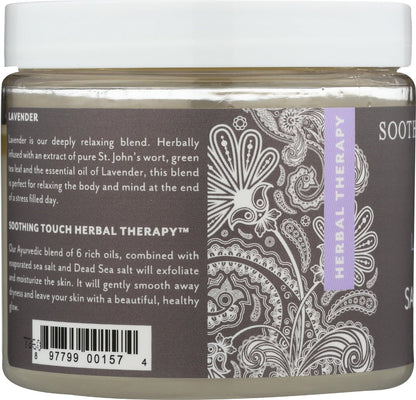 Soothing Touch Herbal Salt Scrub, Lavender - 20 oz (1.25 lb) - Natural Exfoliating Body Scrub for Soft, Smooth Skin Avelisse