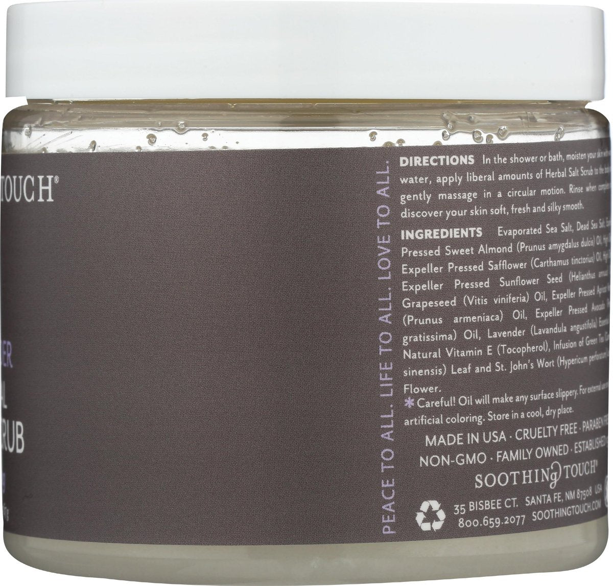 Soothing Touch Herbal Salt Scrub, Lavender - 20 oz (1.25 lb) - Natural Exfoliating Body Scrub for Soft, Smooth Skin Avelisse