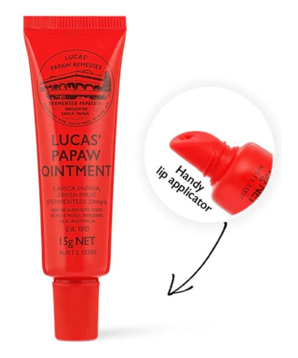 Lucas Papaw Ointment 15g Tube with Lip Applicator — Fermented Papaya Lip Balm for Dry, Chapped Lips, Purse-Size Skin Ointment, Made in Australia - görsel 6