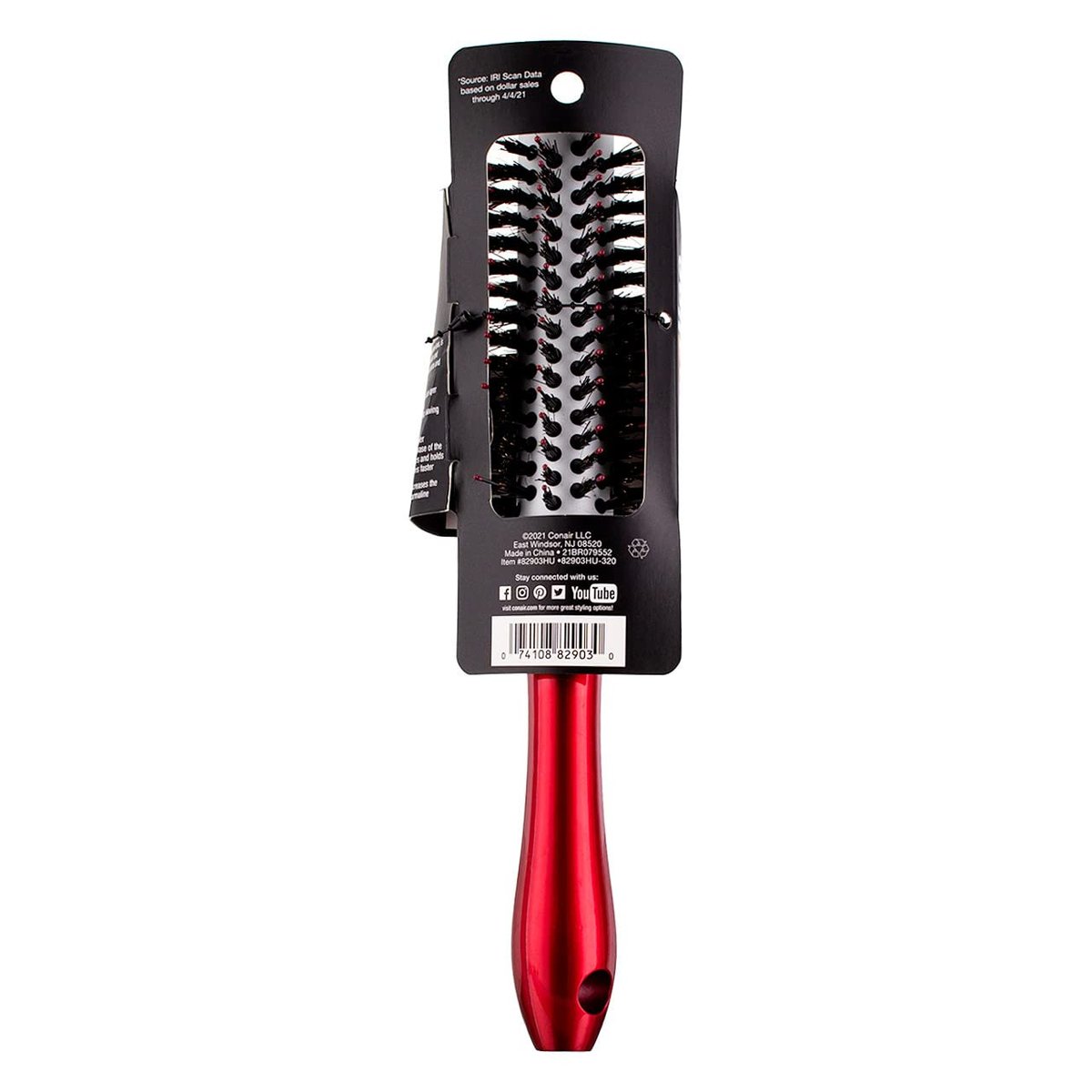 Conair Tourmaline Ceramic Straighten & Add Shine Round Hair Brush – 1 Count - görsel 7