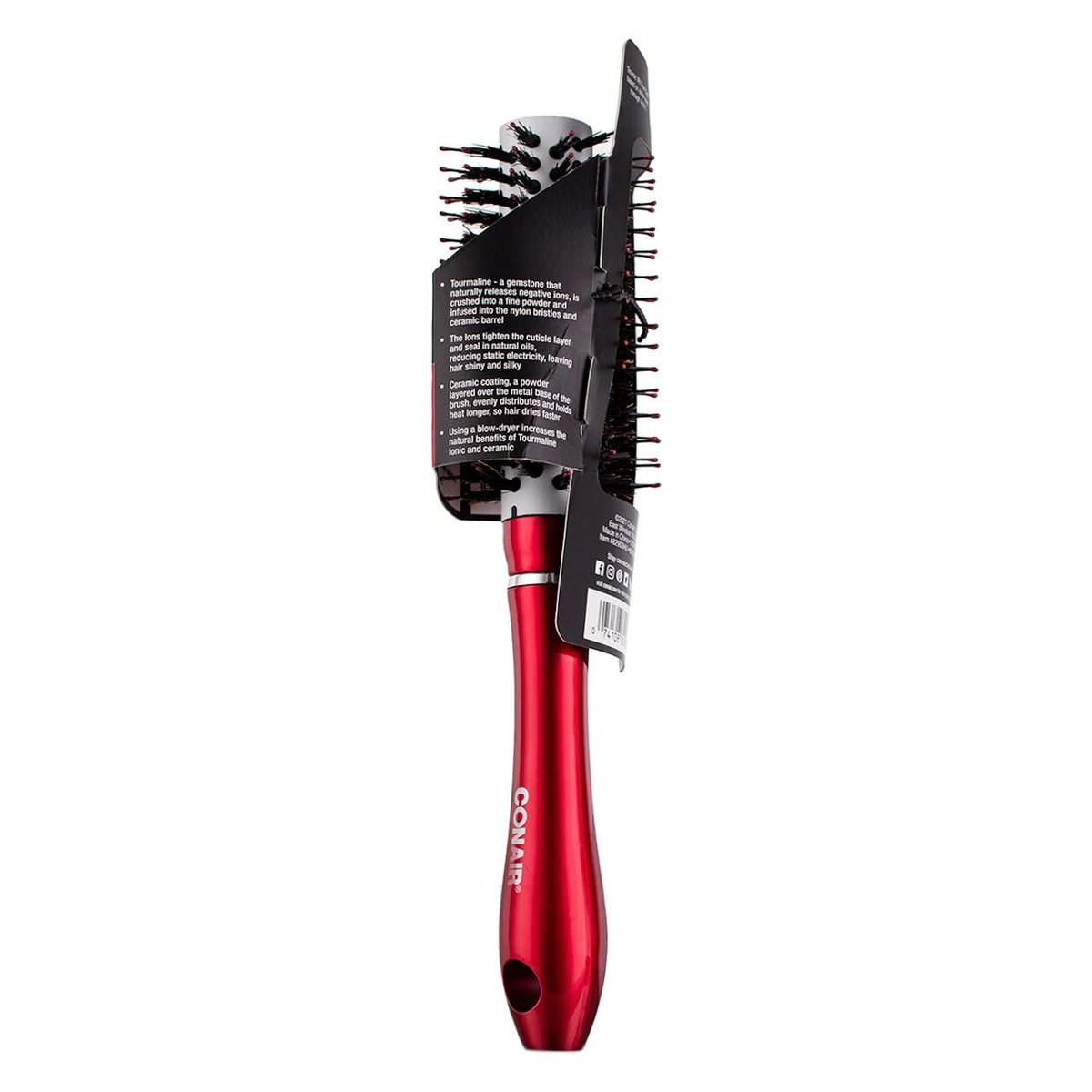 Conair Tourmaline Ceramic Straighten & Add Shine Round Hair Brush – 1 Count - görsel 5