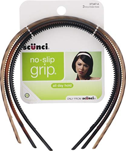 Scunci No Slip Skinny Headband 3-Pack - Tortoise Shell & Brown Silicone Blend - görsel 2