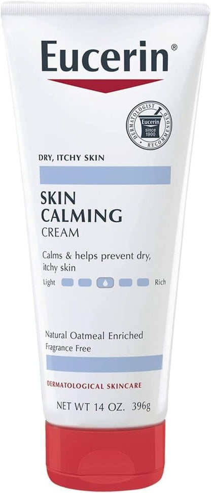 Eucerin Skin Calming Fragrance Free Creme - 8 oz | Daily Moisturizer for Dry, Sensitive Skin