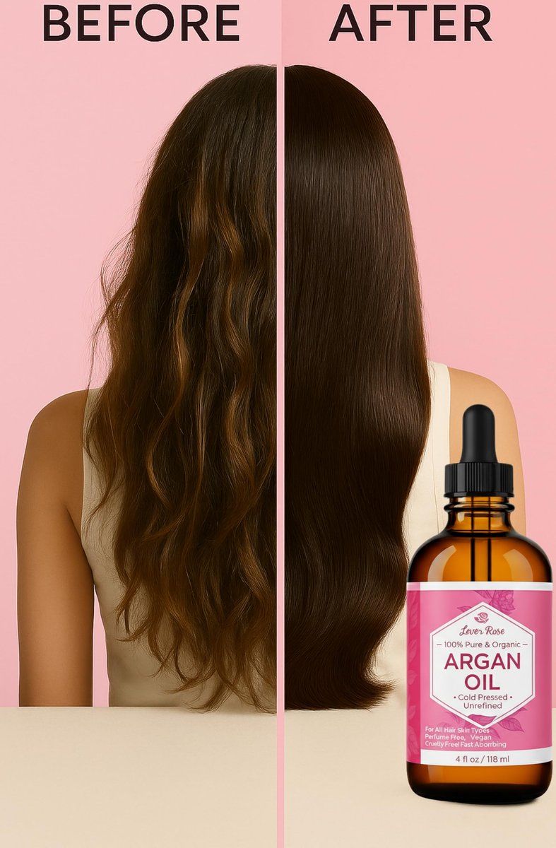 Leven Rose Organic Argan Oil for Hair, Face and Skin - 4 oz 100% Pure Moroccan Cold-Pressed Organic Avelisse