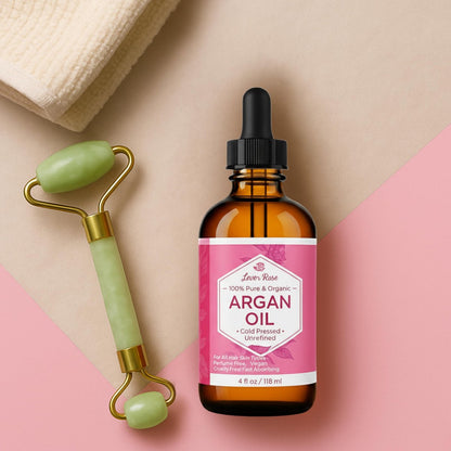 Leven Rose Organic Argan Oil for Hair, Face and Skin - 4 oz 100% Pure Moroccan Cold-Pressed Organic Avelisse
