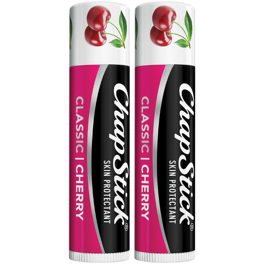 ChapStick Classic Cherry Lip Balm 2-Pack – Fruity & Sweet Lip Moisturizer for Dry Lips, 0.15 Oz Each