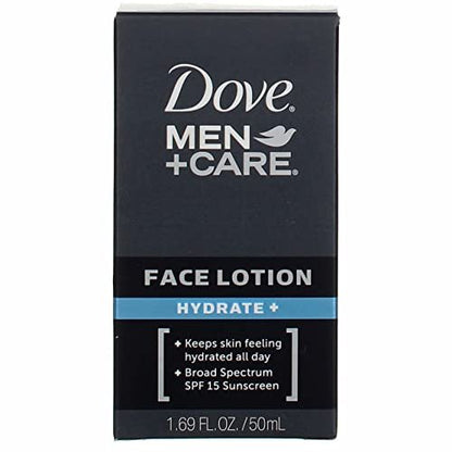 Dove Men+Care Face Lotion Hydrate Plus 1.69 oz (Pack of 2) - Lightweight Daily Moisturizer for Men Avelisse