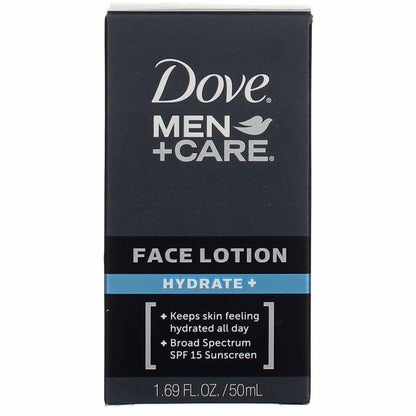 Dove Men+Care Face Lotion Hydrate Plus 1.69 oz (Pack of 2) - Lightweight Daily Moisturizer for Men Avelisse
