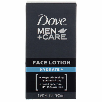 Dove Men+Care Face Lotion Hydrate Plus 1.69 oz (Pack of 2) - Lightweight Daily Moisturizer for Men Avelisse