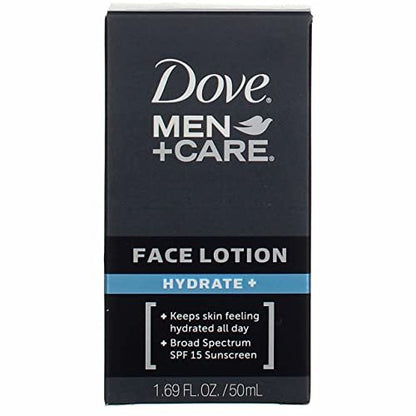 Dove Men+Care Face Lotion Hydrate Plus 1.69 oz (Pack of 2) - Lightweight Daily Moisturizer for Men Avelisse