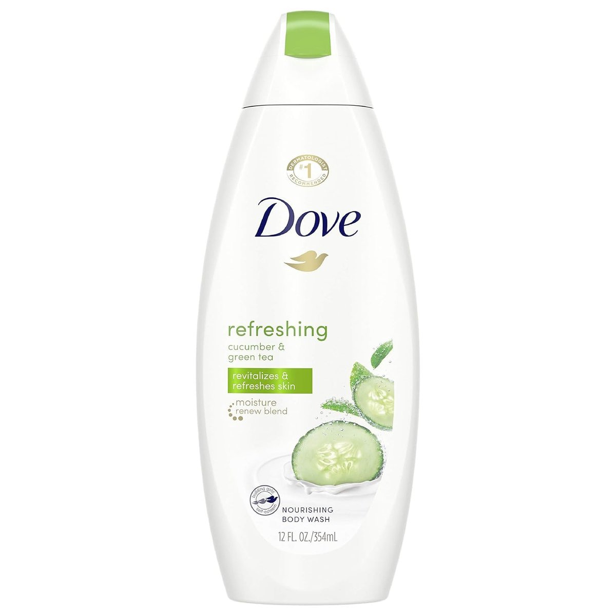 Dove Go Fresh Cucumber & Green Tea Body Wash, 12 oz (Pack of 3) - Refreshing & Nourishing Shower Gel Avelisse