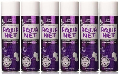 Aqua Net Extra Super Hold Professional Hair Spray Unscented 11 oz (Pack of 6) Avelisse