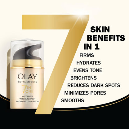 Olay Total Effects 7-in-1 Anti-Aging Face Moisturizer with SPF 30 for Dry Skin, 1.7 oz Avelisse