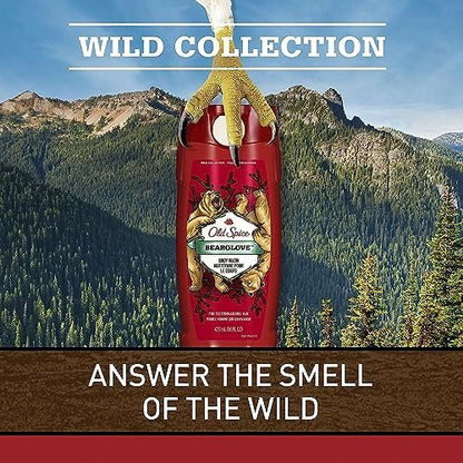 Old Spice Wild Bearglove Body Wash for Men – 16 oz, Red