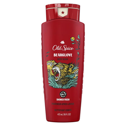 Old Spice Wild Bearglove Body Wash for Men – 16 oz, Red
