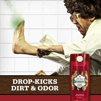 Old Spice Wild Bearglove Body Wash for Men – 16 oz, Red