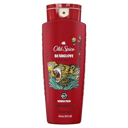 Old Spice Wild Bearglove Body Wash for Men – 16 oz, Red