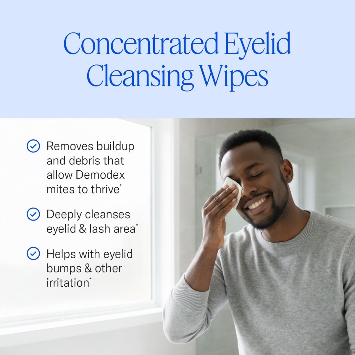 Cliradex Towelettes - Natural Face, Eyelash & Eyelid Cleanser Wipes for Demodex, Blepharitis, MGD & Red Irritated Eyes - Tea Tree Oil Extract - 24 Count Avelisse