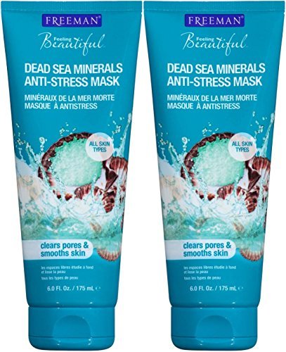 Freeman Anti-Stress Clay Facial Mask with Dead Sea Minerals, Balancing and Clearing Beauty Face Mask, 6 oz, 2 Pack - görsel 2