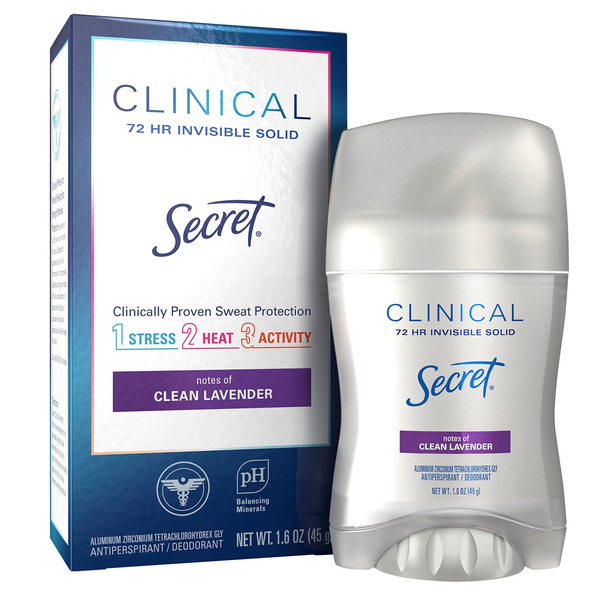 Secret Clinical Strength Antiperspirant and Deodorant for Women, Lavender, 72-Hour Invisible Solid, 1.6 oz - görsel 2