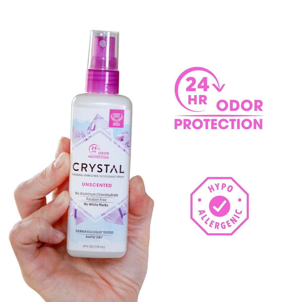 Crystal Body Deodorant Spray - 4 fl oz (Pack of 2) - Natural Mineral Deodorant for Sensitive Skin, Aluminum-Free, Long-Lasting Odor Protection - görsel 3
