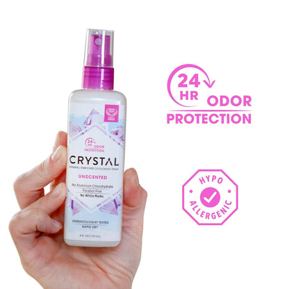 Crystal Body Deodorant Spray - 4 fl oz (Pack of 2) - Natural Mineral Deodorant for Sensitive Skin, Aluminum-Free, Long-Lasting Odor Protection