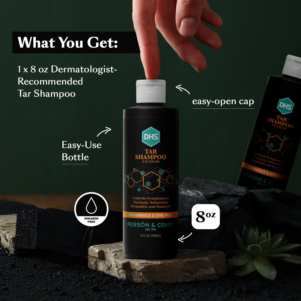 Person & Covey DHS Tar Shampoo – 8 oz | Effective Dandruff & Scalp Relief Avelisse