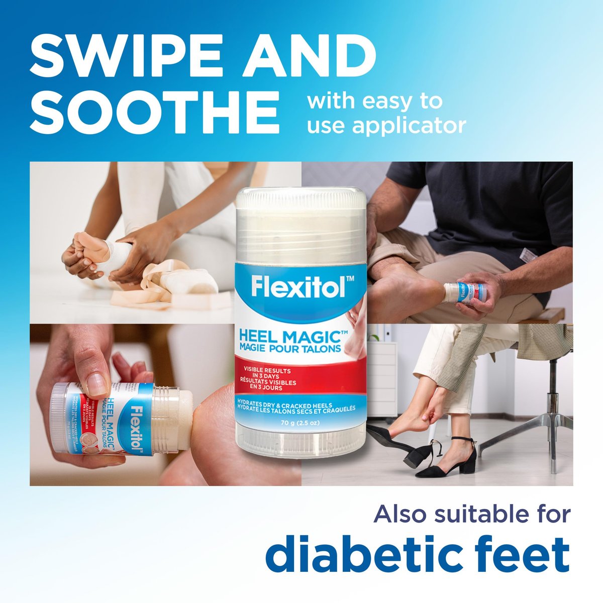 Flexitol Heel Magic Stick - Urea-Based Cracked Heel Cream & Foot Balm with Shea Butter & Vitamin E, 2.5 oz - görsel 8