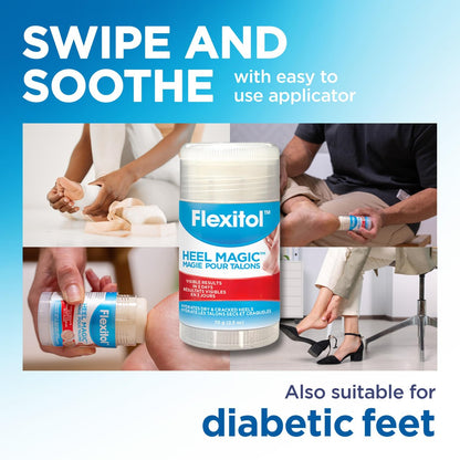 Flexitol Heel Magic Stick - Urea-Based Cracked Heel Cream & Foot Balm with Shea Butter & Vitamin E, 2.5 oz