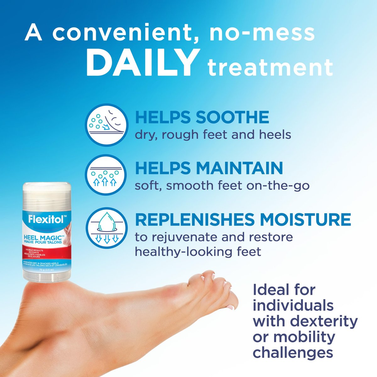 Flexitol Heel Magic Stick - Urea-Based Cracked Heel Cream & Foot Balm with Shea Butter & Vitamin E, 2.5 oz - görsel 10
