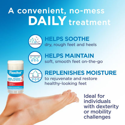 Flexitol Heel Magic Stick - Urea-Based Cracked Heel Cream & Foot Balm with Shea Butter & Vitamin E, 2.5 oz