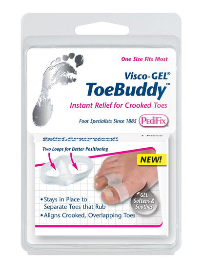 Pedifix Visco-GEL ToeBuddy - Soft Gel Toe Separator for Overlapping Toes, One Size