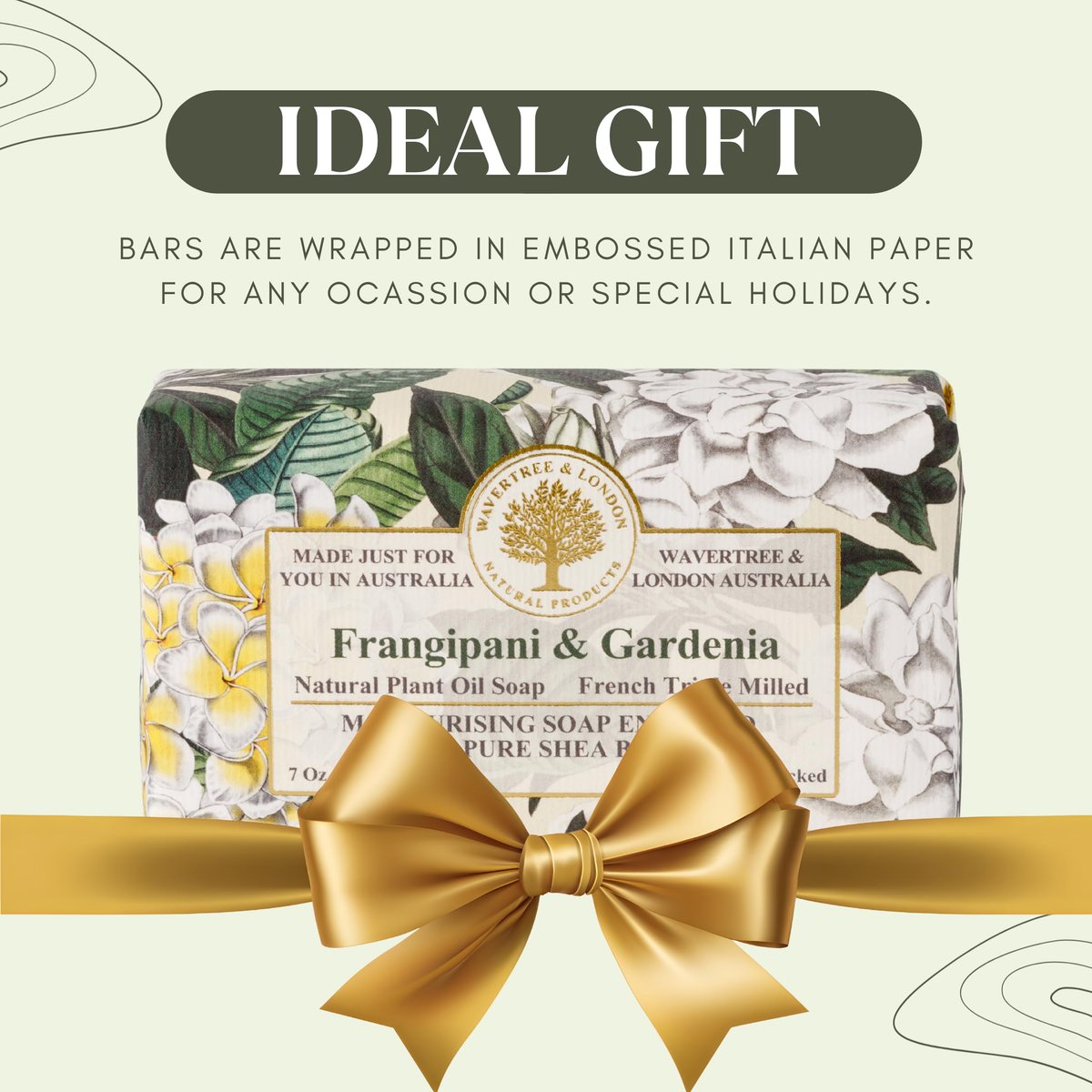 Wavertree & London Frangipani & Gardenia Scented Natural Soap Bar - 7oz Moisturizing French Triple Milled Soap with Organic Shea Butter - görsel 11