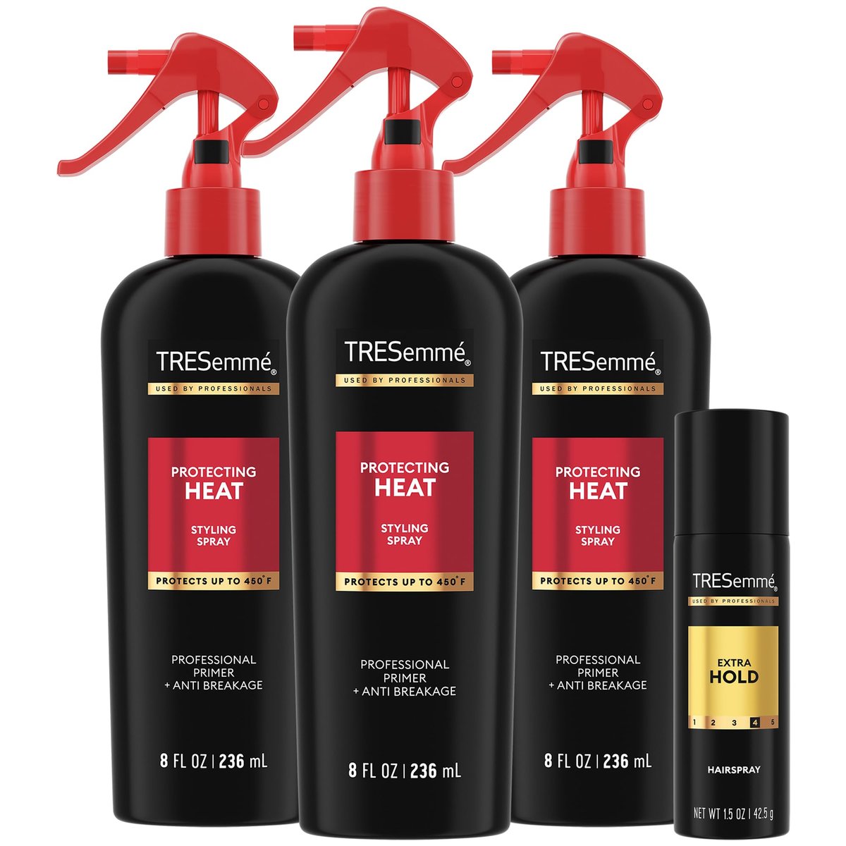 TRESemmé Protecting Heat Spray with Keratin & Extra Hold Hairspray, 3-Pack, 8 Fl Oz Each - Thermal Protection & Frizz Control Avelisse