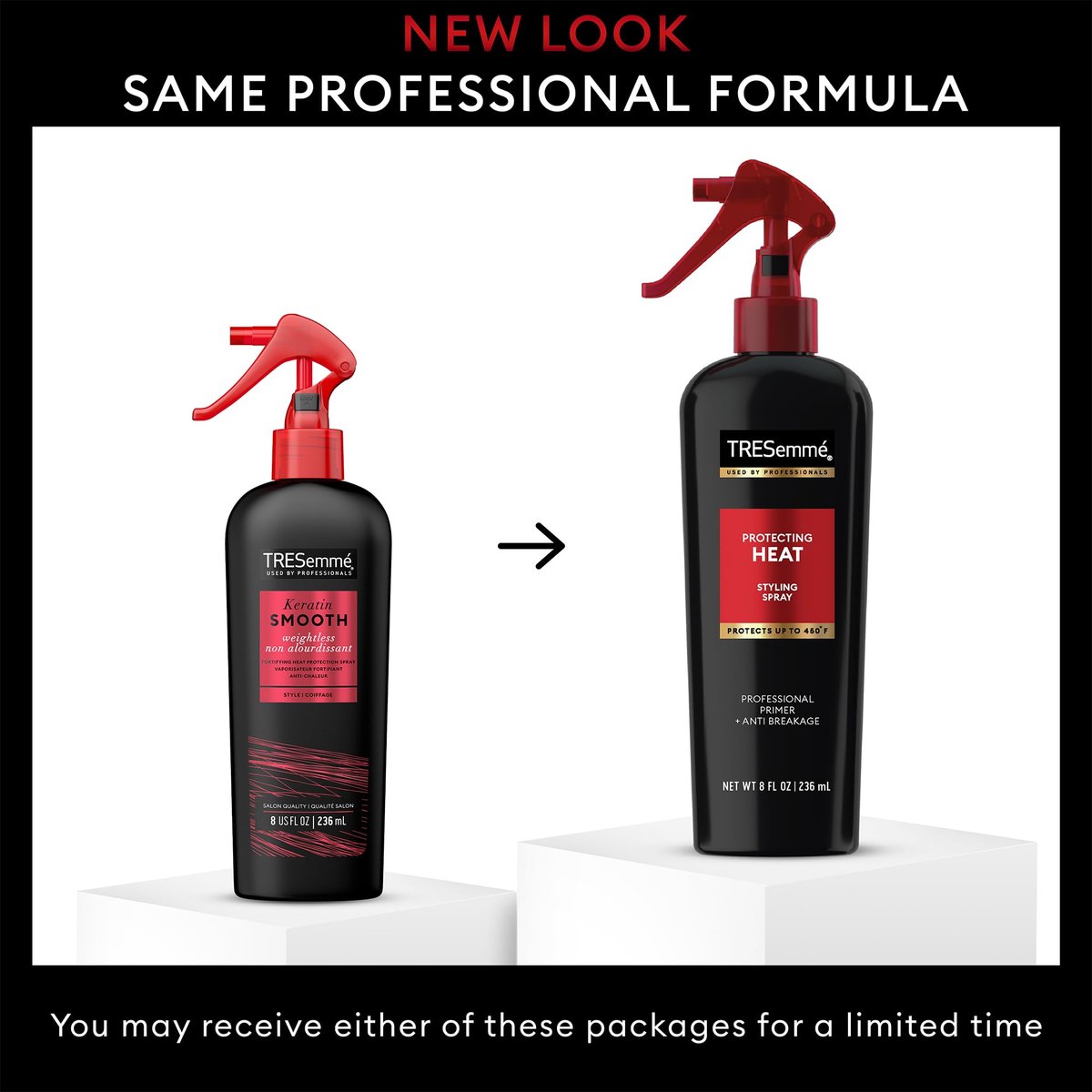 TRESemmé Protecting Heat Spray with Keratin & Extra Hold Hairspray, 3-Pack, 8 Fl Oz Each - Thermal Protection & Frizz Control Avelisse