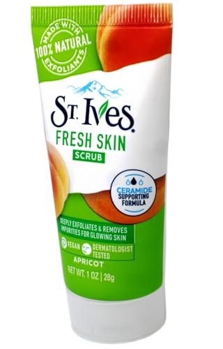 St. Ives Apricot Scrub Exfoliant – Travel-Size 6-Pack, 1 oz Each