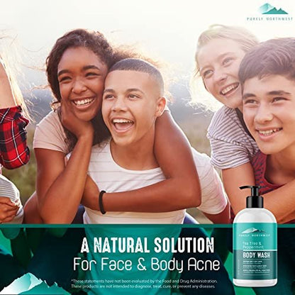 Tea Tree Body Wash for Men and Women – Natural Tea Tree Oil Body Cleanser for Odor, Skin Irritations, Hydrating Shower Gel for Sensitive Skin