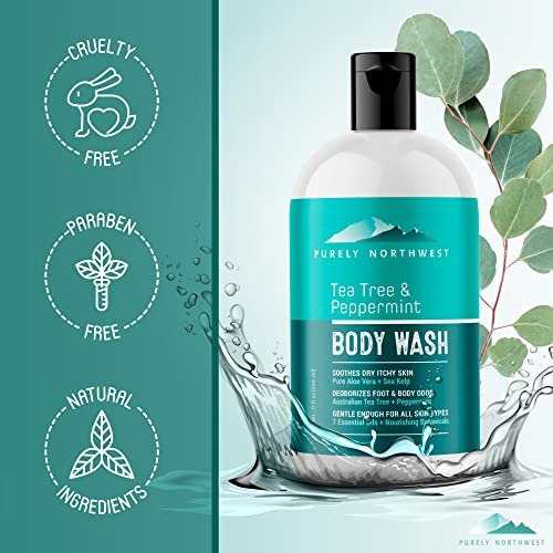 Tea Tree Body Wash for Men and Women – Natural Tea Tree Oil Body Cleanser for Odor, Skin Irritations, Hydrating Shower Gel for Sensitive Skin - görsel 15